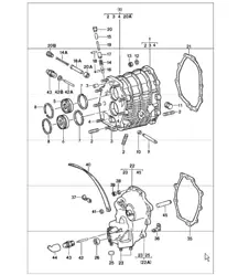 gear housing, transmission cover 1978-83