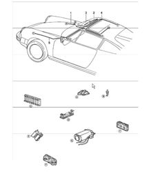 cablaggi: bagagliaio ANTERIORE, luci interne, tetto apribile 911 1978-83