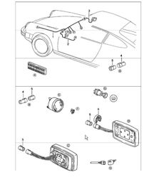 faisceaux électriques : rétroviseur extérieur 911 1978-83