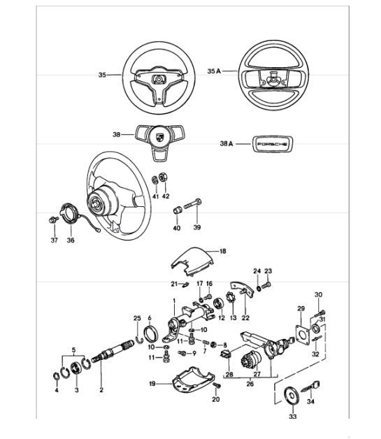 Diagram 403-05 Porsche 997 Carrera 2 3.6L 2005>> Front Axle, Steering 