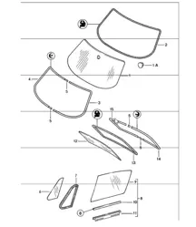 acristalamiento de ventana 911 1984-86