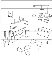 Interior equipment Rear 911 1984-86 COUPE / TARGA