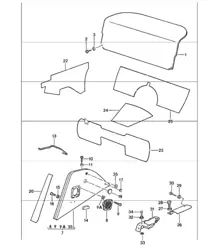 equipaggiamento interno posteriore 911 1984-86 CABRIO