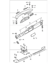 dashboard trim with installation parts 911 UPTO 1985