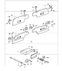 dashboardkastje zonnekleppen 911 1984-86 dashboardkastje zonnekleppen 911 1984-86
