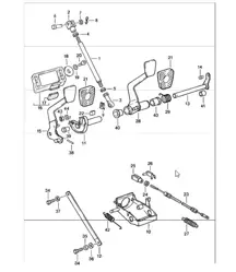 pédales pour RIGHT HAND DRIVE CARS 911 TURBO 1987-88