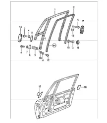 telaio vetro porta 911 COUPE 1987-89