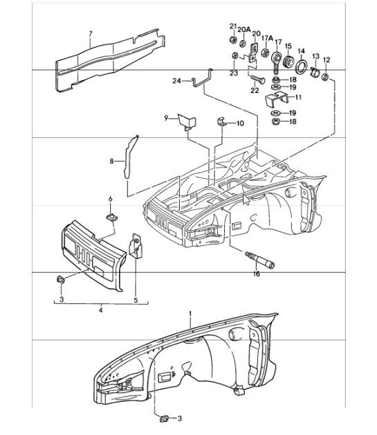Diagram 880-00 Porsche 996 C4 3.4L 1997-08/01 Karosserie