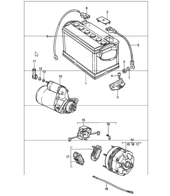 Diagram 902-05 Porsche Cayenne S V6 3.0L Ibrida 380 CV Materiale elettrico