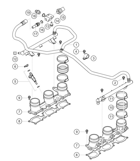 Diagram 1.1-24 Porsche 991 (911) MK1 2012-2016 Engine