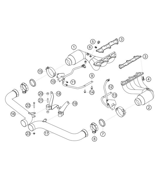 Diagram 2.2-06 Porsche 911 & 912 (1965-1989) Fuel System, Exhaust System