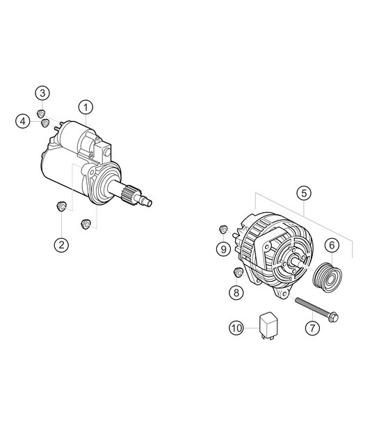 Diagram 9.9-05 Porsche 911 & 912 (1965-1989) Electrical equipment