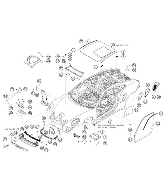 Diagram 8.8-01 Porsche Macan GTS Gasolina 3.0L V6 360 CV Carrocería