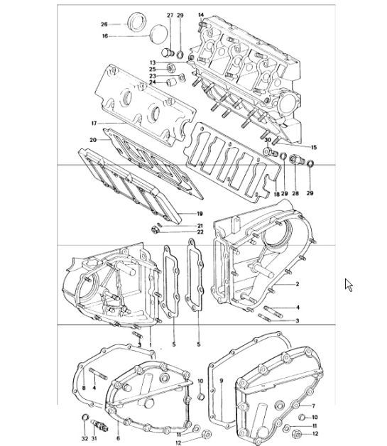 Diagram 103-05 Porsche Cayman 2.9L 987C MKII 2009-12 Engine