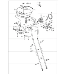 fuel system front for cars with aluminium auxil. support 911 TURBO 1975-77