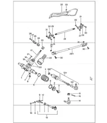 steering gear, steering linkage, tie rod 911 TURBO 1975-77