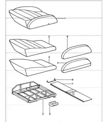 sports seat, seat cushion, single parts 911 TURBO 1975-77
