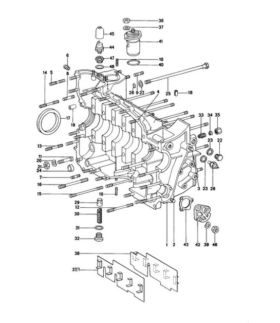 Diagram 101-010 Porsche Cayenne Turbo S V8 4.8L 汽油 550HP 引擎