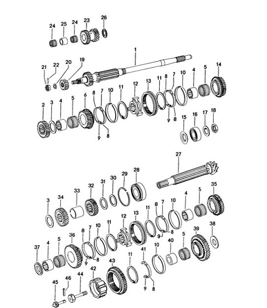 Diagram 303-005 Porsche 914 (1970-1976) Transmission