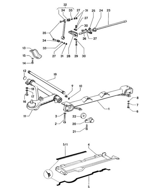 Diagram 401-000 Porsche Cayenne S V8 4.8L Petrol 400HP Front Axle, Steering 