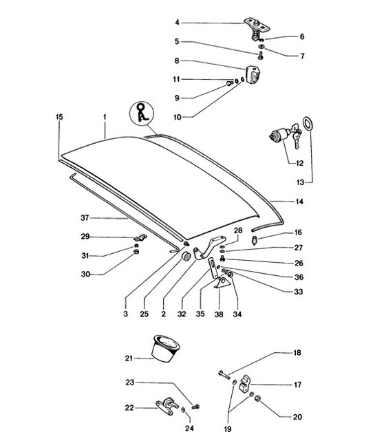 Diagram 803-010 Porsche 卡宴 S V8 4.8L 汽油 400HP  车身