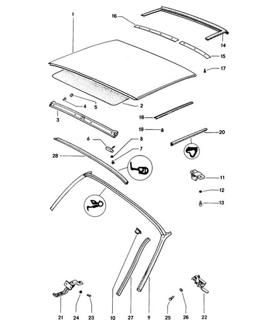 Diagram 811-000 Porsche Cayenne Turbo S V8 4.8L Petrol 550HP Body