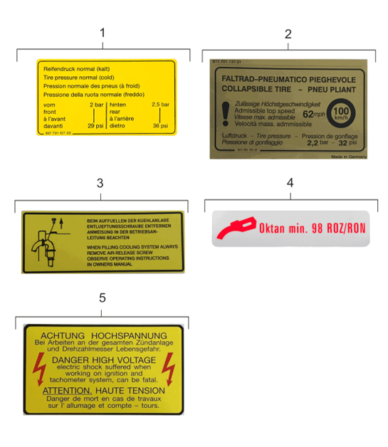Diagram 001-005 Porsche 924 (1977-1988) Accessories & others 