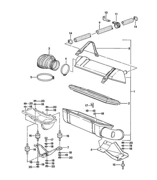 Diagram 106-005 Porsche 911 1975-1977 3.0L 涡轮增压（930） 引擎