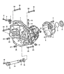 Replacement transmission / Transmission case  / 4-speed 924 1976-79