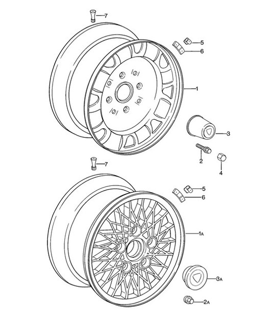 Diagram 601-000 Porsche 991 Carrera C4 3.4L (350Bhp) Wheels, Brakes