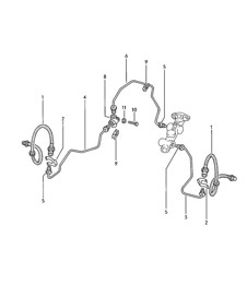 Brake lines - Front - 924 1976-79 Brake lines - Front - 924 1976-79