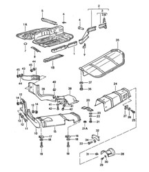 Longeron / Bouclier thermique 924 1976-79 Longeron / Bouclier thermique 924 1976-79