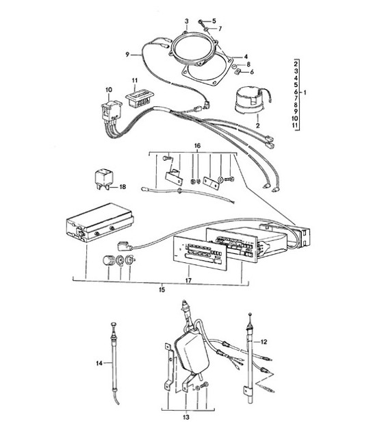 Diagram 003-000 Porsche 991 (911) MK1 2012-2016 Accessories & others 