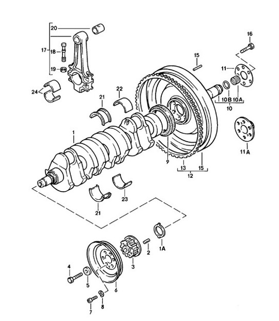 Diagram 102-000 Porsche 924 (1977-1988) Moteur