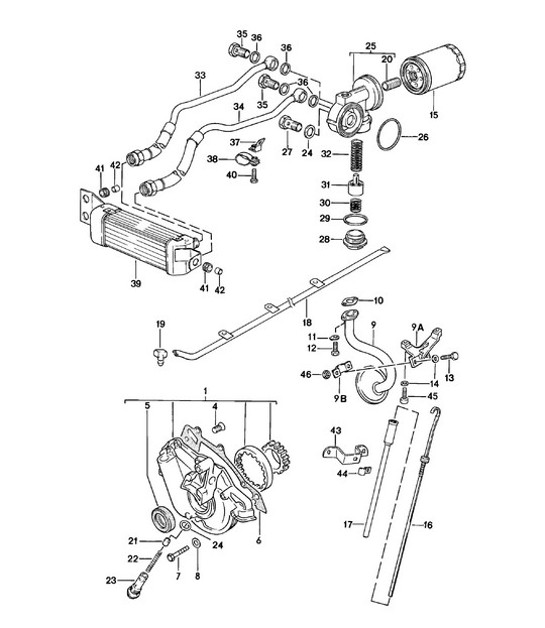 Diagram 104-005 Porsche 924 (1977-1988) Moteur