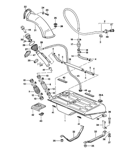 Diagram 201-000 Porsche Boxster 986/987/981 (1997-2016) Fuel System, Exhaust System