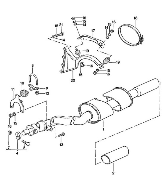Diagram 202-015 Porsche Boxster 986/987/981 (1997-2016) Fuel System, Exhaust System