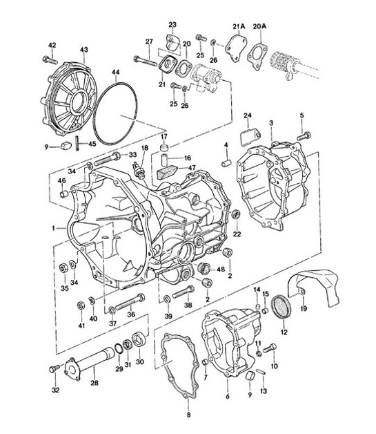 Diagram 302-000 Porsche 993 (911) C4 1994-97 Overdragen