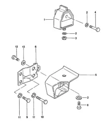 Getriebeaufhängung - Schaltgetriebe - 924 1980 - 1985