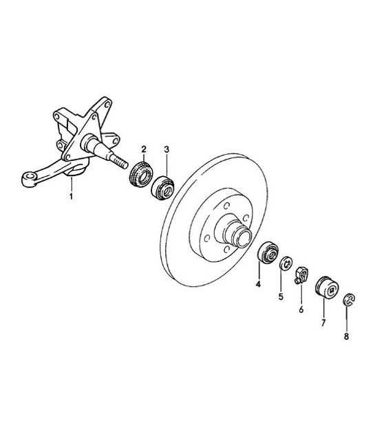 Diagram 401-005 Porsche 924 (1977-1988) Front Axle, Steering 