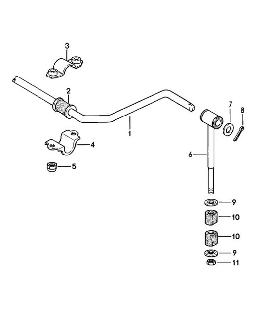 Diagram 402-005 Porsche 924 (1977-1988) Front Axle, Steering 