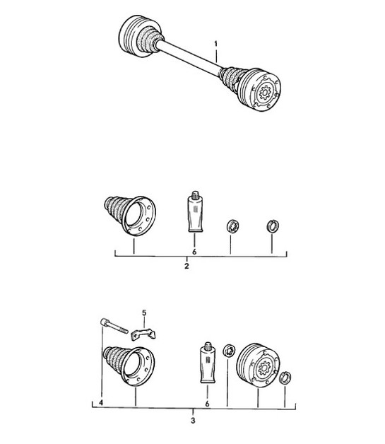 Diagram 501-010 Porsche 924 (1977-1988) Rear Axle