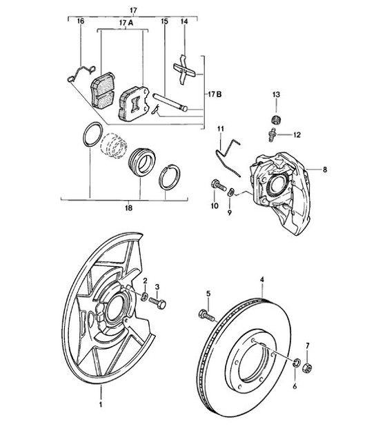 Diagram 602-005 Porsche 970.2 Panamera Turbo V8 4.8L (520Hp) 2014-16 Ruedas, Frenos