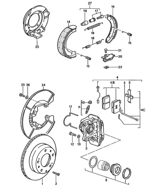 Diagram 603-010 Porsche 991 (911) MK2 2016-2019 Ruote, freni