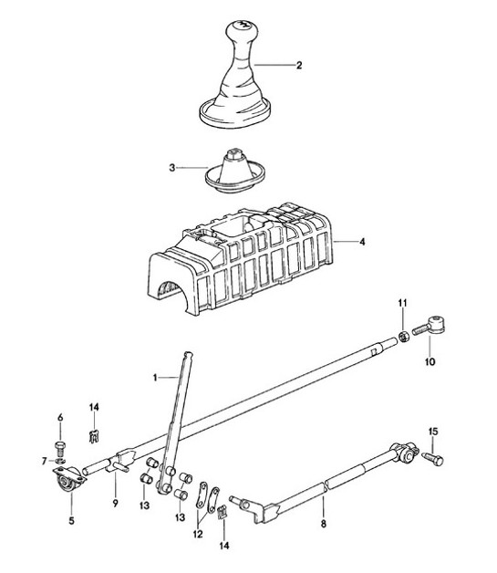 Diagram 701-005 Porsche 924 (1977-1988) Hand Lever System, Pedal Cluster 