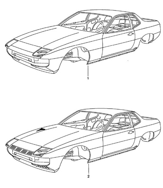 Diagram 801-000 Porsche 924 (1977-1988) Body