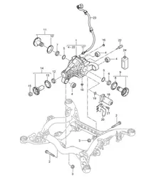 Différentiel d'essieu arrière / Prêt à installer avec différentiel à glissement limité / Électrique (PR:1Y1) Cayenne 9PA (955) 2003-06
