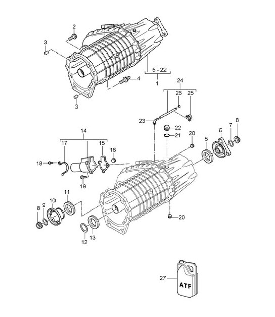 Diagram 305-15 Porsche Cayenne Turbo S V8 4.8L Petrol 550HP Transmission