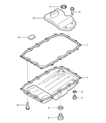 Tiptronic / Filtro olio / Coppa dell'olio (PR:G0R, Tiptronic S) Cayenne 9PA (955) 2003-06