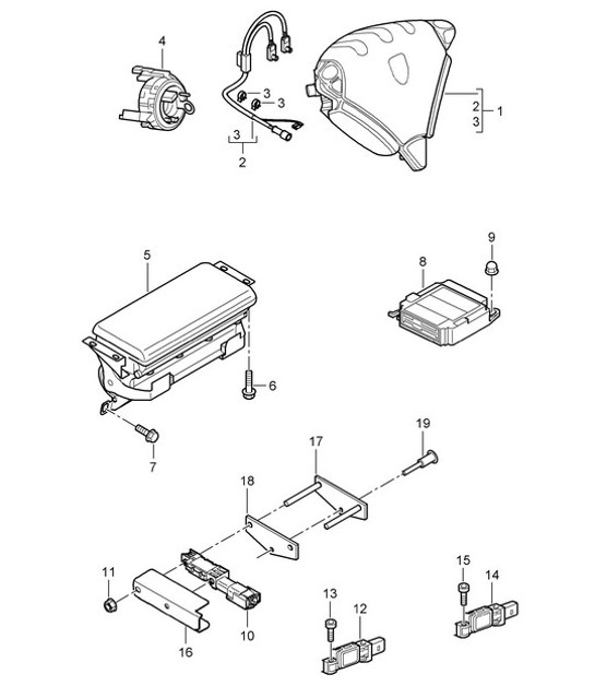 Diagram 403-06 Porsche 996 C4 3.4L 1997-08/01 前轴、转向 